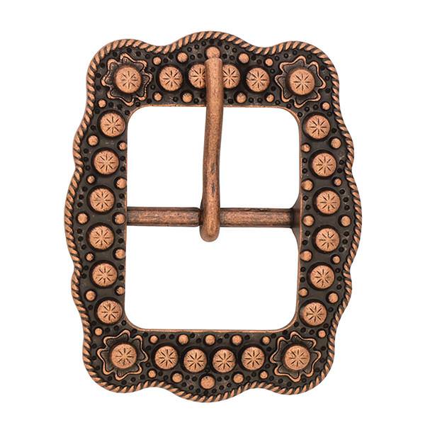 scalloped berry antique copper buckle